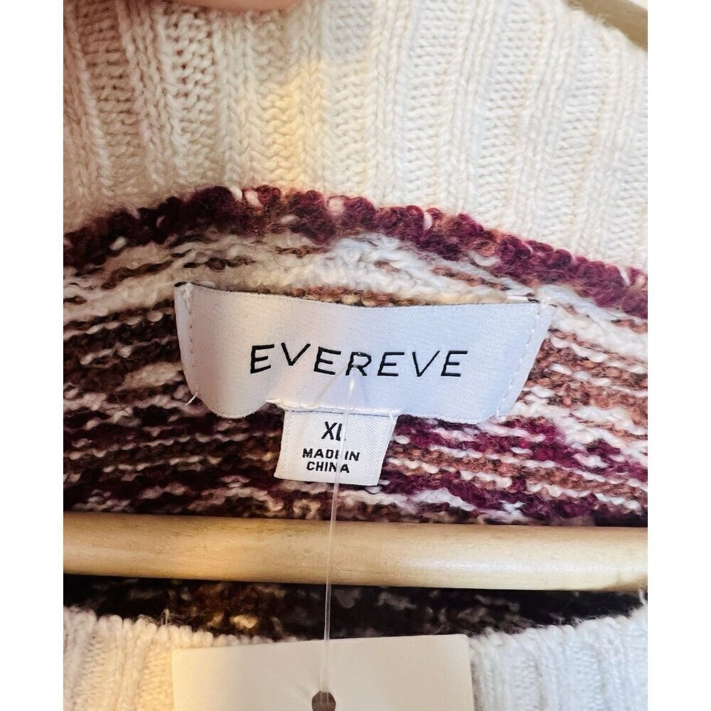 Evereve Haylo Fair Isle Pullover Sweater Size XL Puff Sleeve Cream Brown NWT - Picture 6 of 9